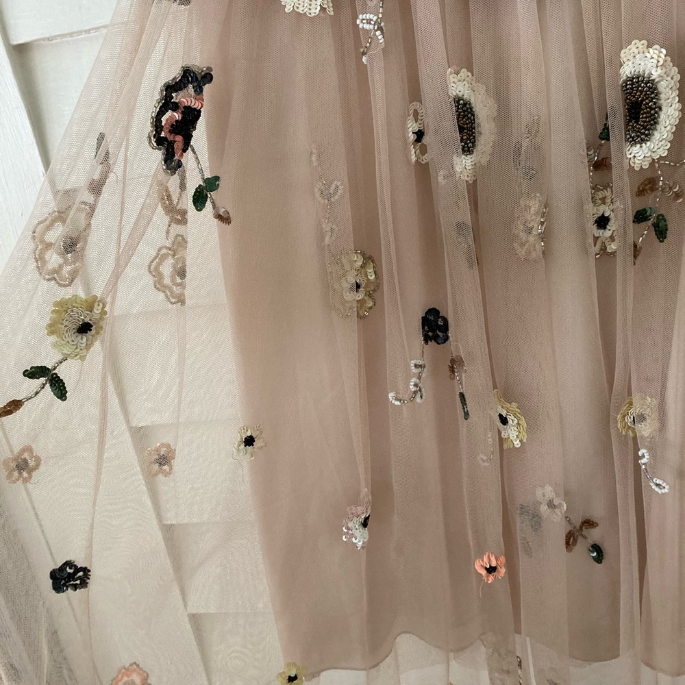 Needle & Thread | Tulle Woodland Lace Embellished Dress Petal Pink Size 8 NWT - Picture 6 of 8